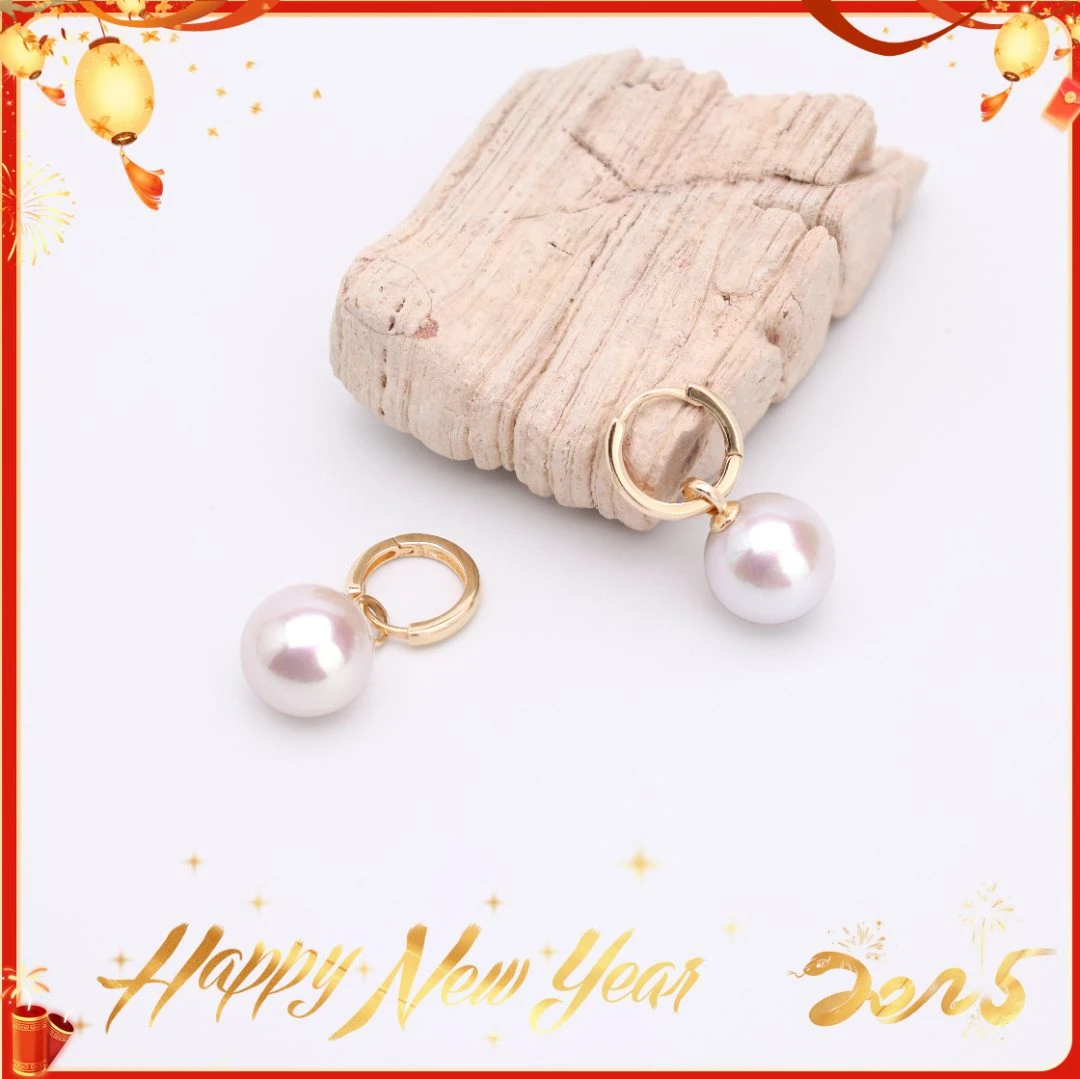 希君羽翼【小籽蛇年大吉】龙珠耳坠 天然淡水珍珠耳圈耳扣多戴J018
