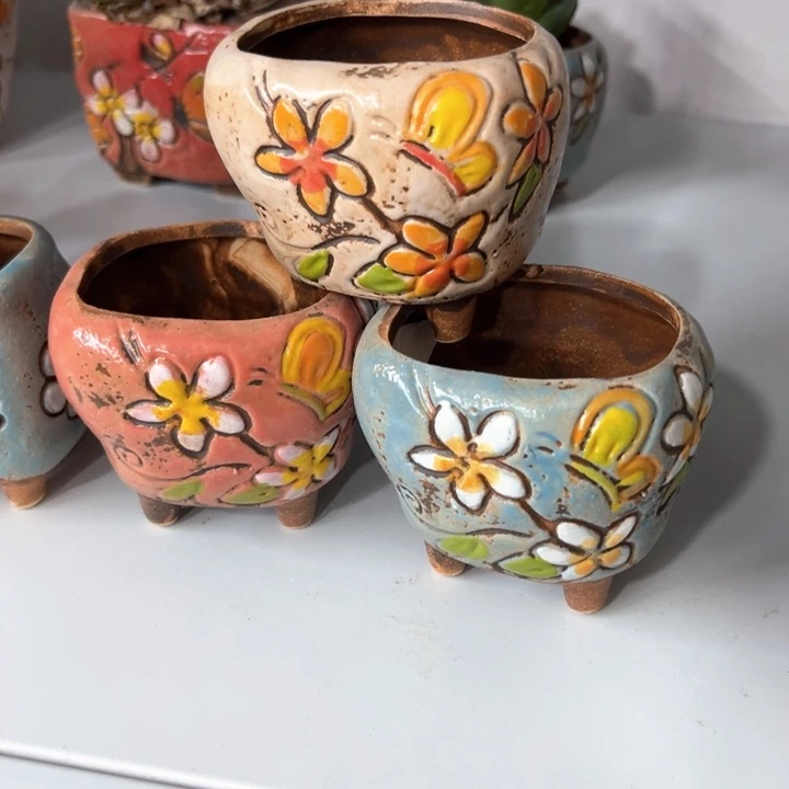 紫砂花盆粗陶材质多肉花盆