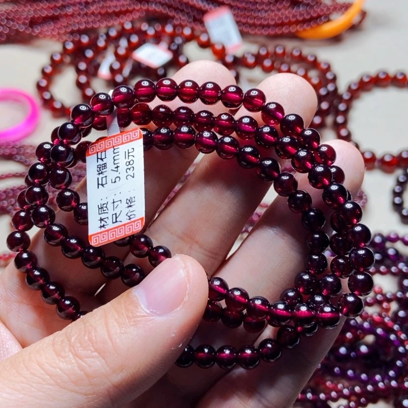 【闪购商品】未镶嵌手链石榴石人**得5.4毫米