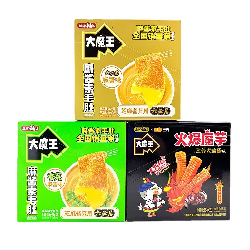 盐津铺子大魔王六必居麻酱香菜素毛肚批发超同款网红校园零食品
