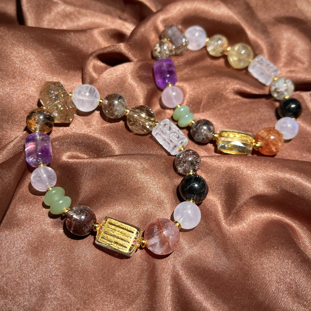 【厚爱公主】四季多宝-水晶多宝手串TT0006多样性发一