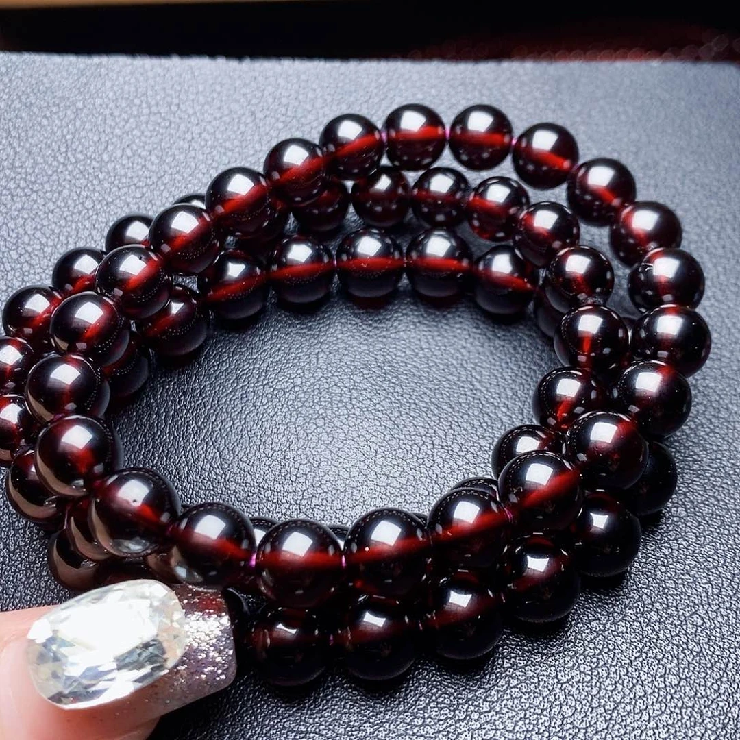 未镶嵌手链石榴石ঞ****7.6 3圈毕业级