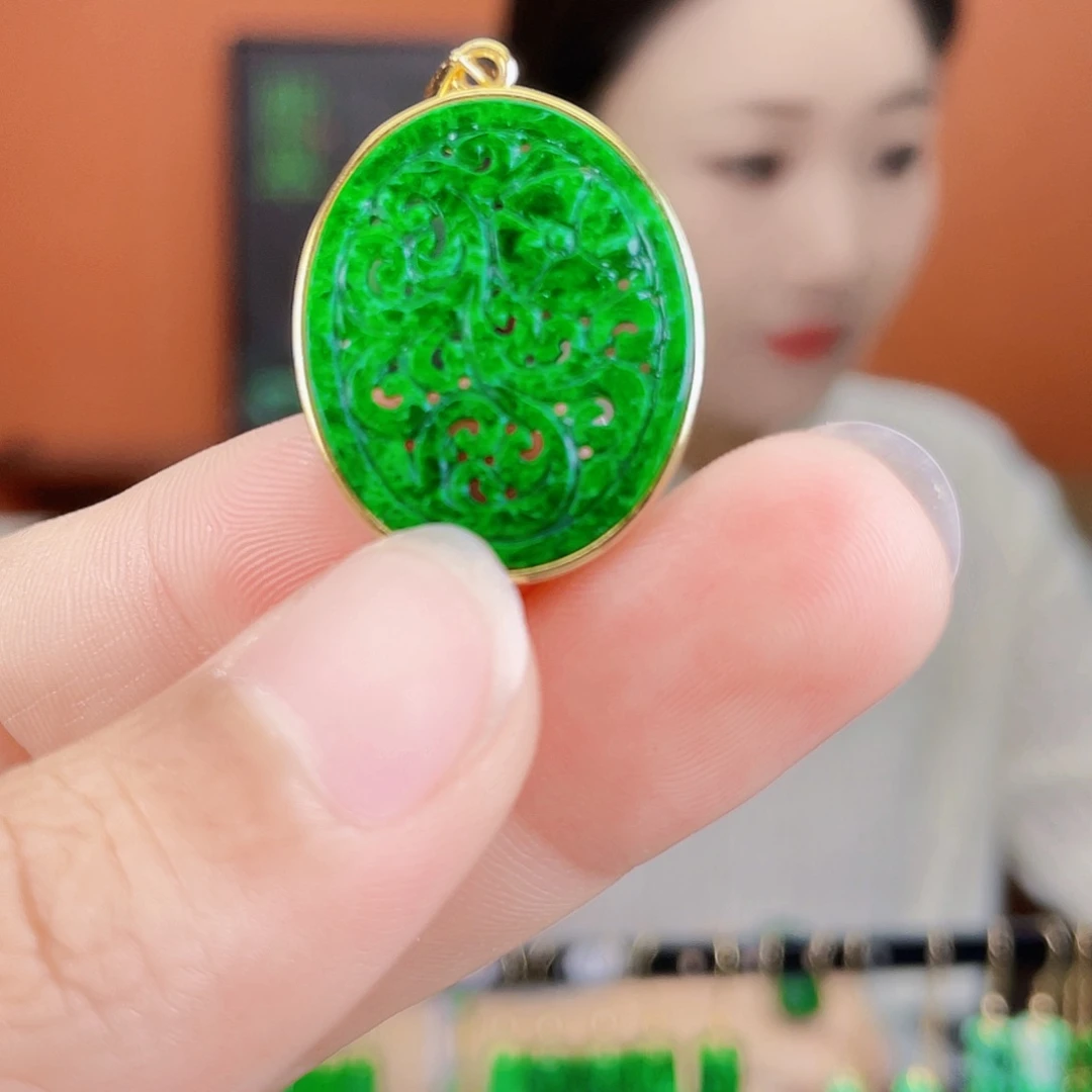 翡翠银S925镶嵌耳饰