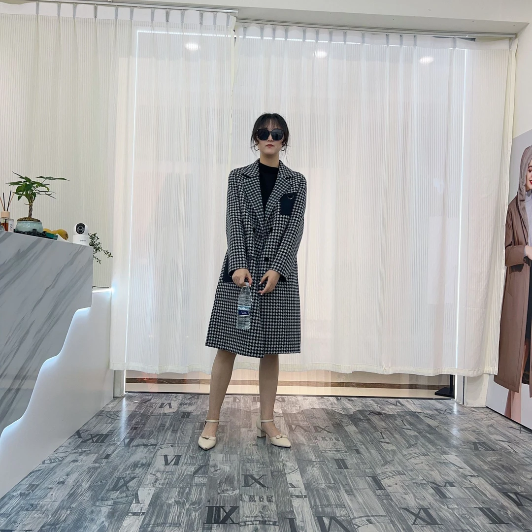 春秋季双面高端羊毛大衣女高端气质外套女百搭休闲轻奢时尚拼接