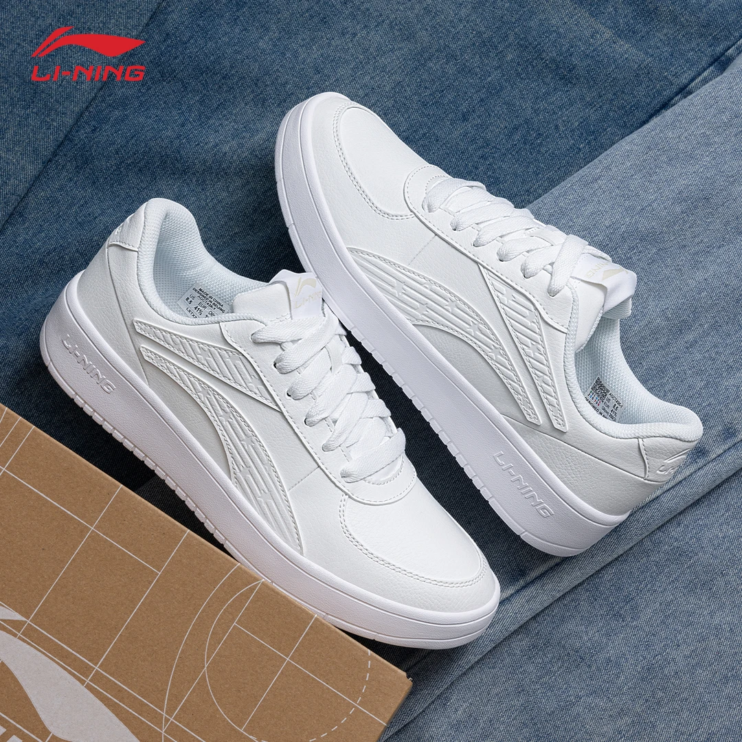 李宁小白鞋板鞋男鞋2025春季低帮轻便舒适运动百搭潮鞋经典休闲鞋