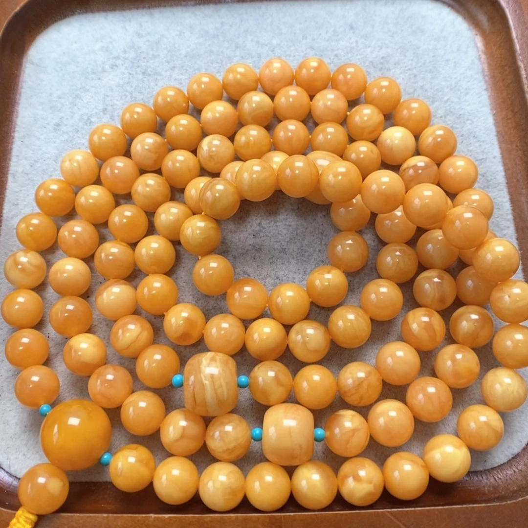 蜜蜡未镶嵌项链108