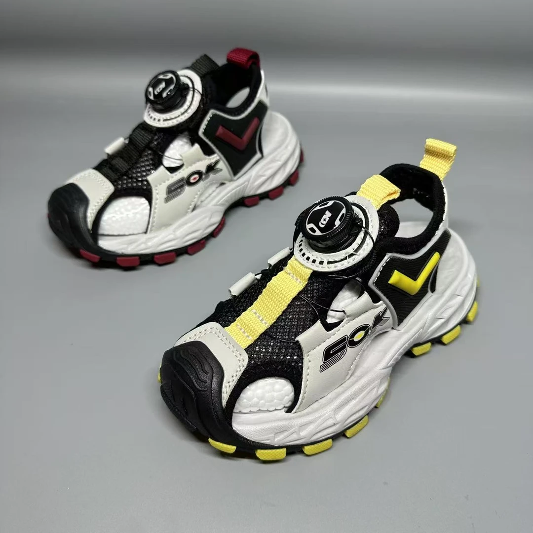 A-8802儿童夏季旋转扣包头沙滩凉鞋韩版男女童休闲运动凉鞋27-37