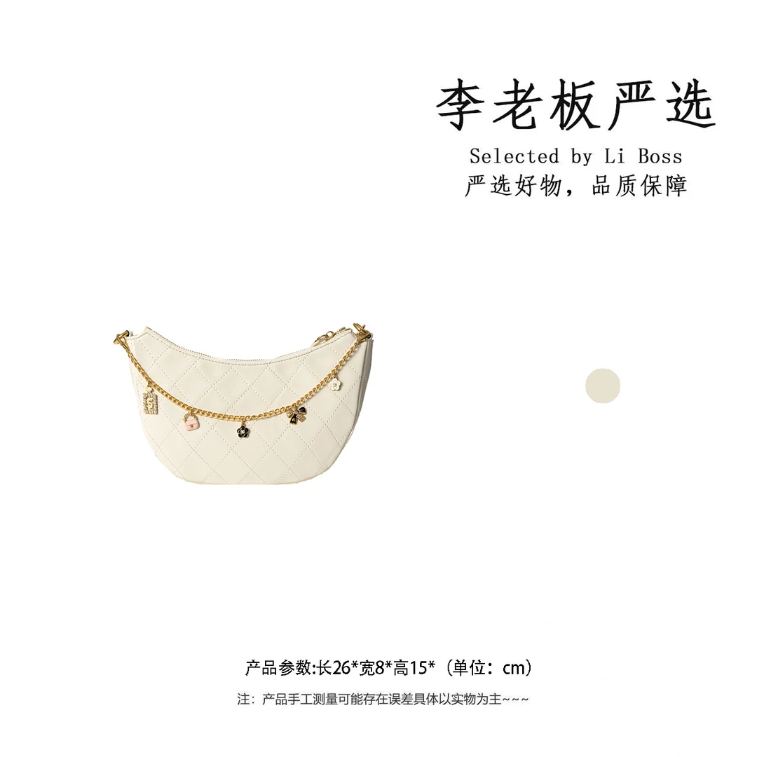 时尚百搭通勤女士单肩斜跨包IF9040-米白