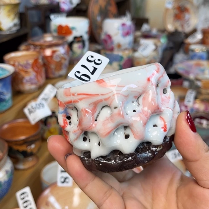 全手工柴烧志野杯379