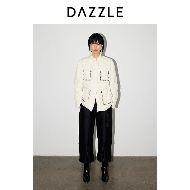 DAZZLE地素羽绒服装尼龙钉珠摩登外套2I1K3081B