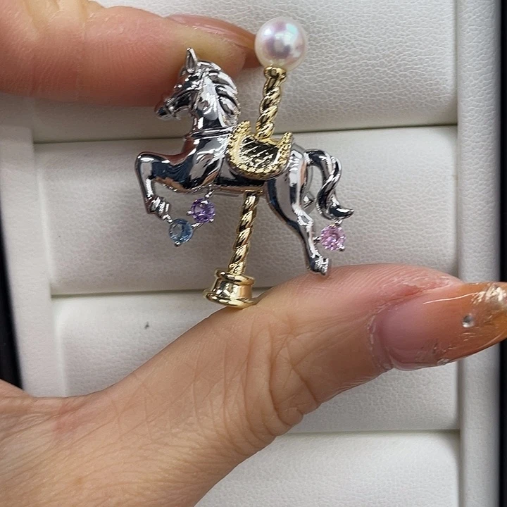 未镶嵌胸饰海水珍珠