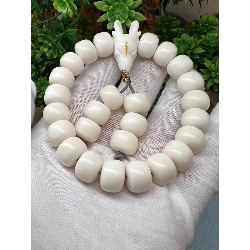 Y888人工养殖鹿角雕刻1.2老型珠，配鹿头三通