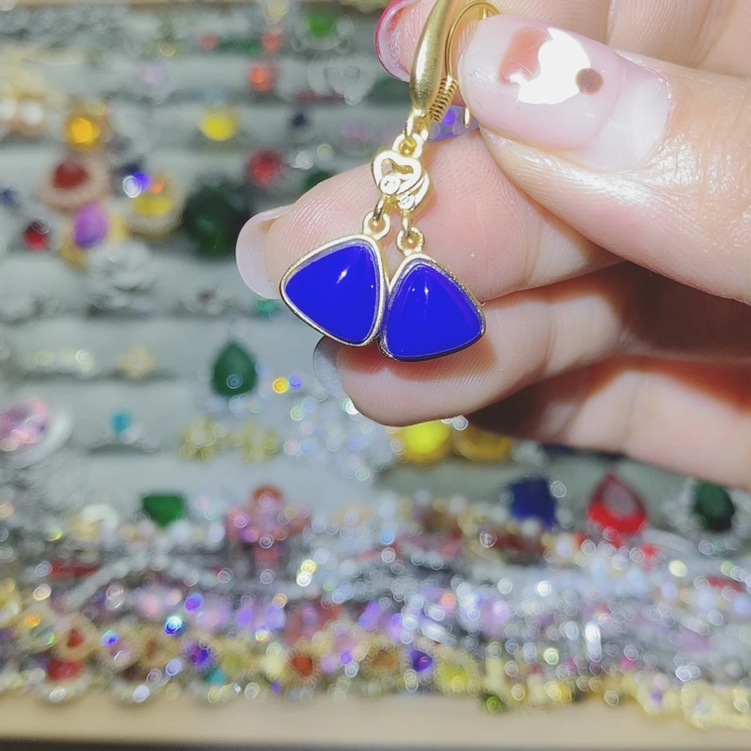 【闪购商品】托帕石耳饰银S925镶嵌