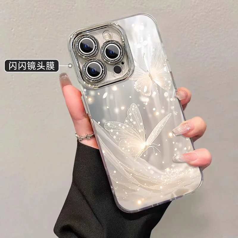 华为mate60手机壳适用荣耀系列镜头全包梦幻蝴蝶防摔女个性高级感