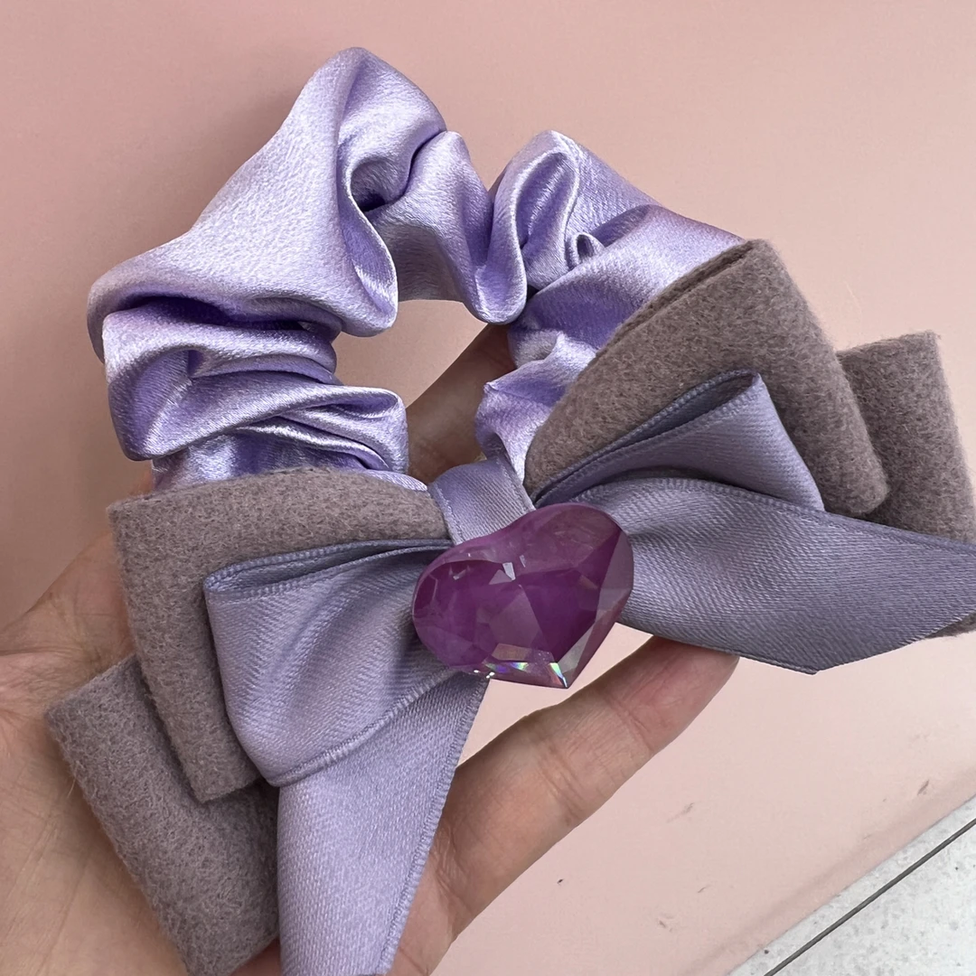 爱心紫色发圈发绳