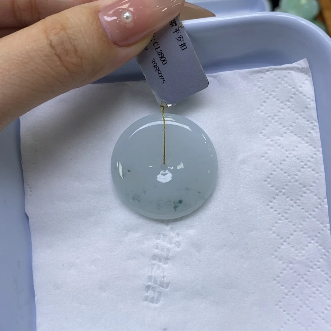 颈饰未镶嵌翡翠飘花平安扣30-5.7