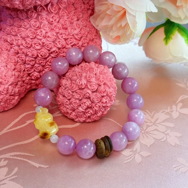 【玉涵珠宝】天然紫锂辉设计款手串685