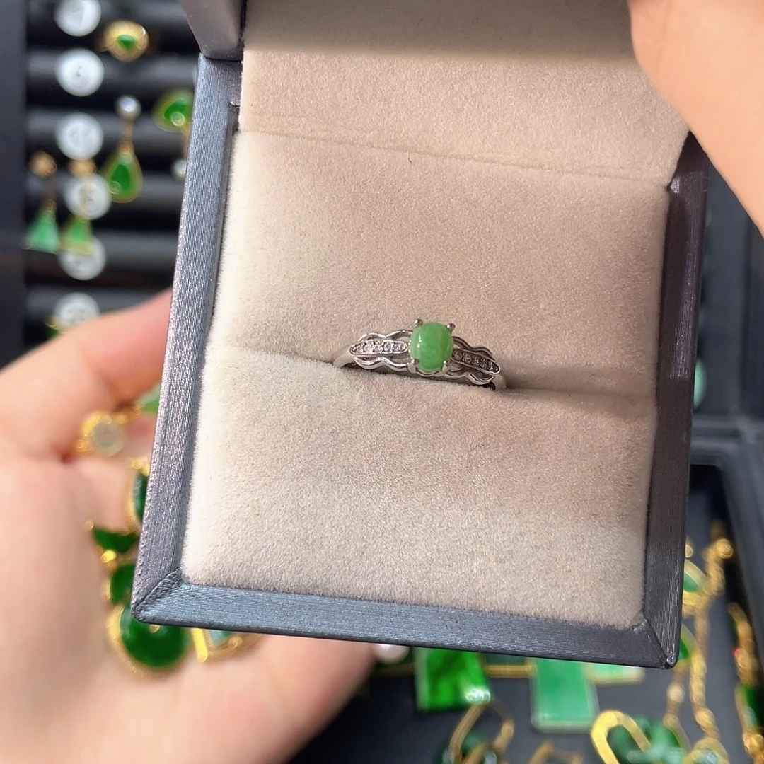 翡翠银S925镶嵌戒指