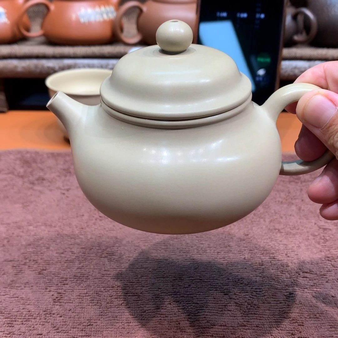 泥塑阿***力放漏白泥容天壶瑕疵大210毫升