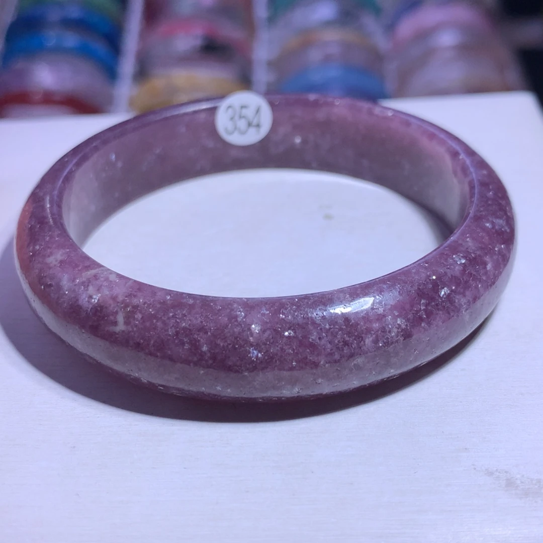 银S925镶嵌手镯水晶紫锂云母61.2圈354