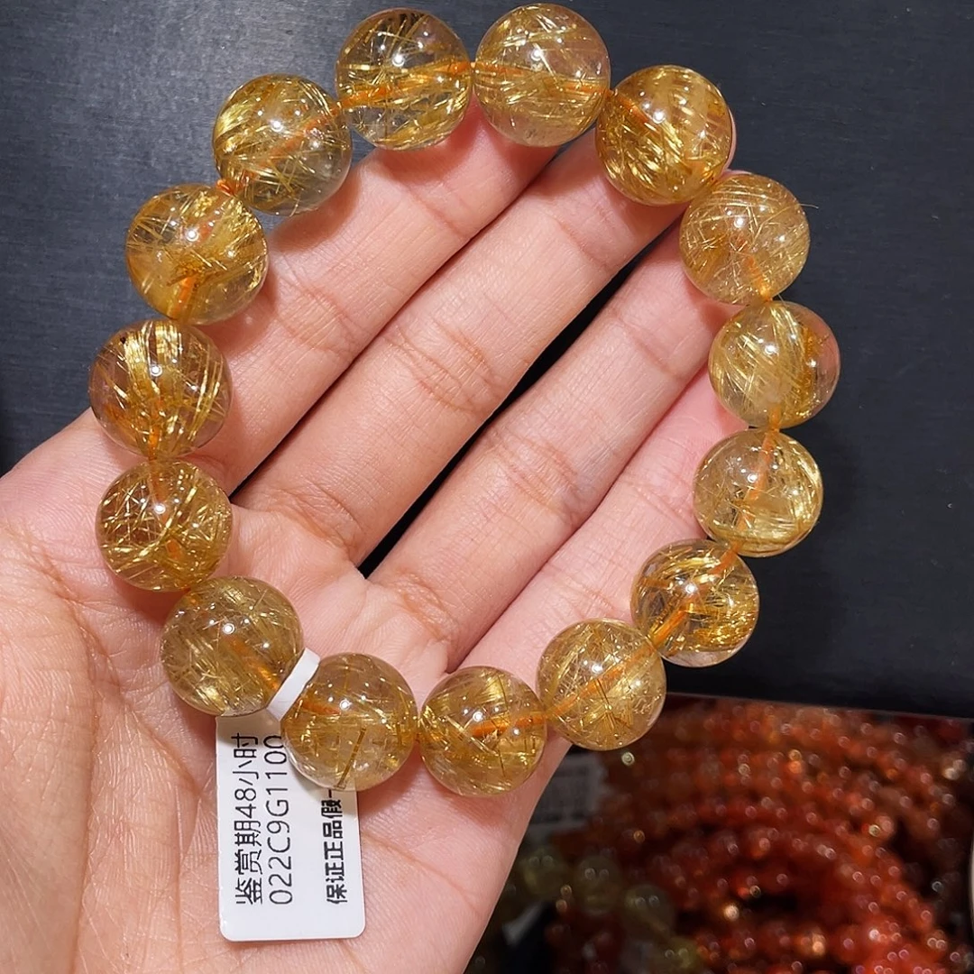 水晶手链未镶嵌高品发晶14.9mm