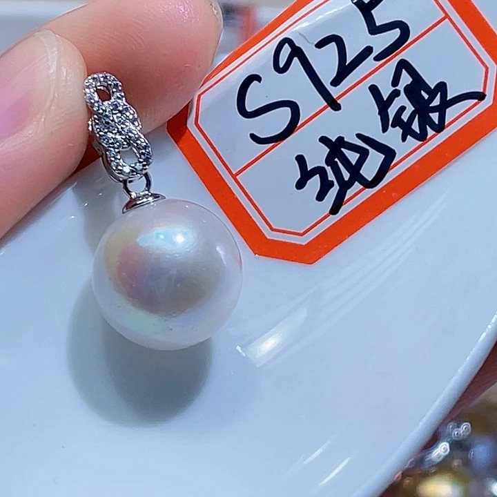 淡水珍珠银S925镶嵌颈饰