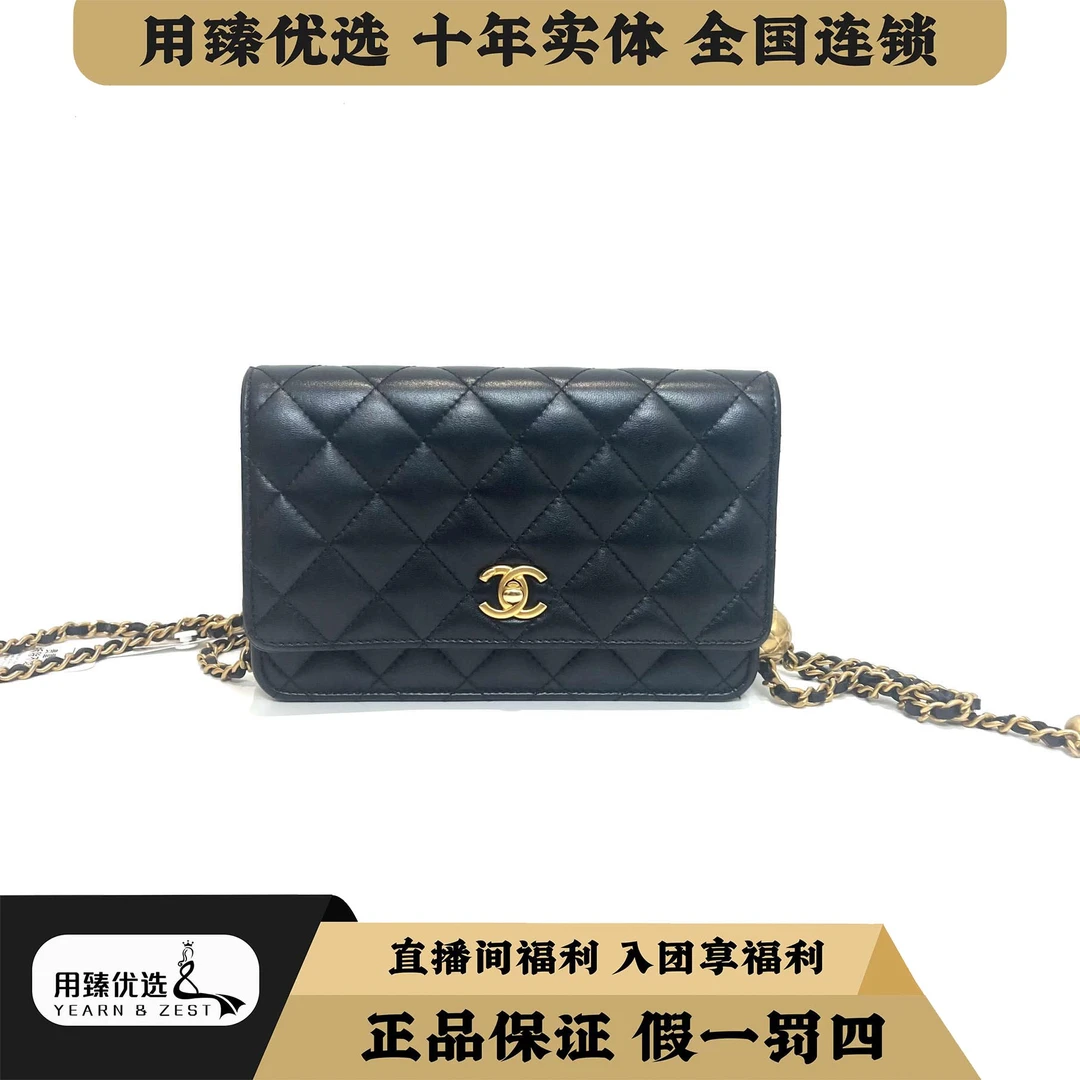 99新 Chanel/香奈儿 香奈儿23K金球woc 黑金芯片/BA1130725