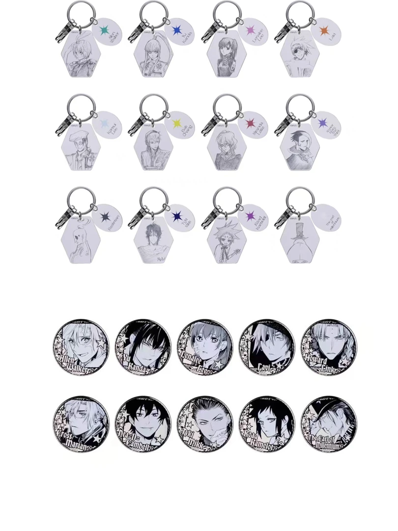 驱魔少年原画挂件钥匙扣白银浮雕吧唧潮货盲盒