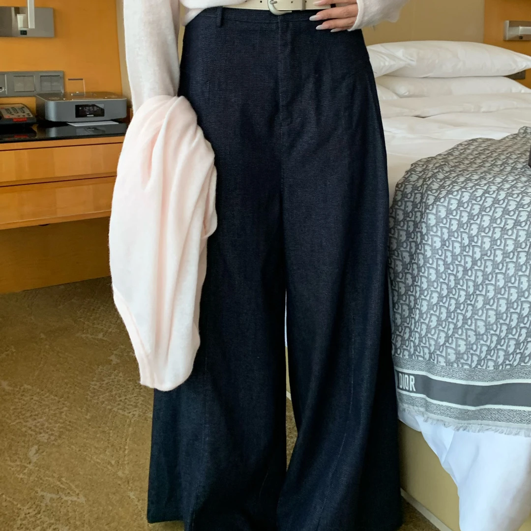 PEARL 秋上新牛仔原色休闲裤(配腰带)