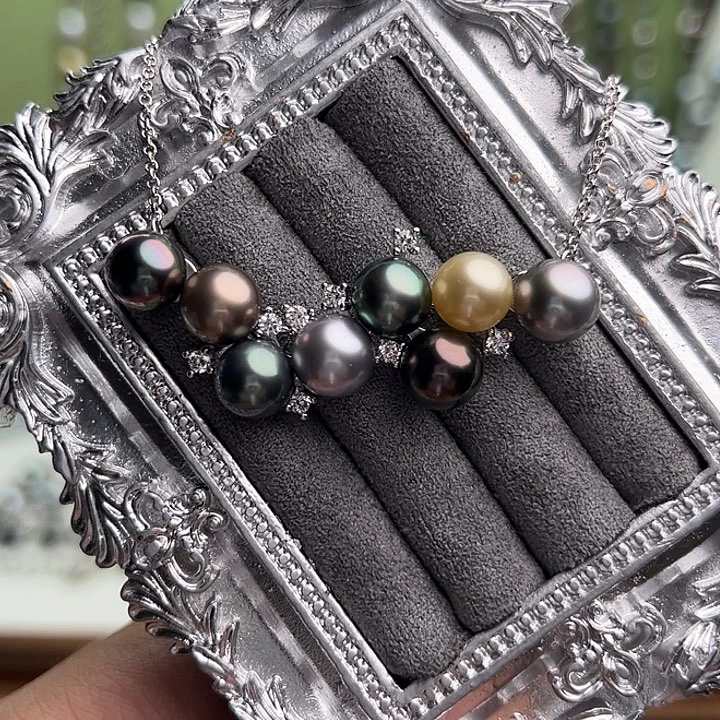 银S925镶嵌海水珍珠颈饰