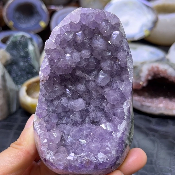 珠宝半成品水晶未镶嵌紫牙软簇