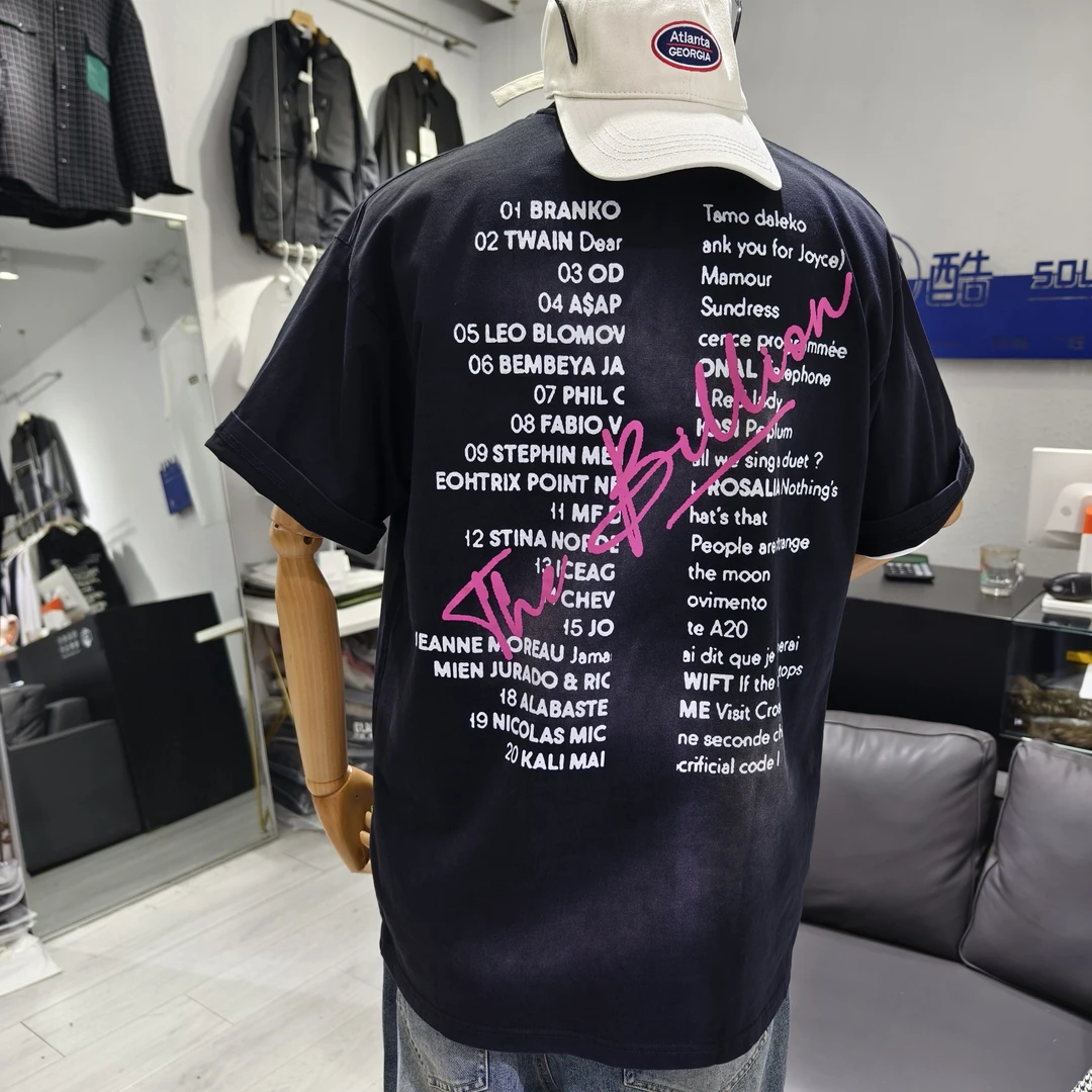 搜酷2025夏季水洗百搭潮流印花宽松短袖6668