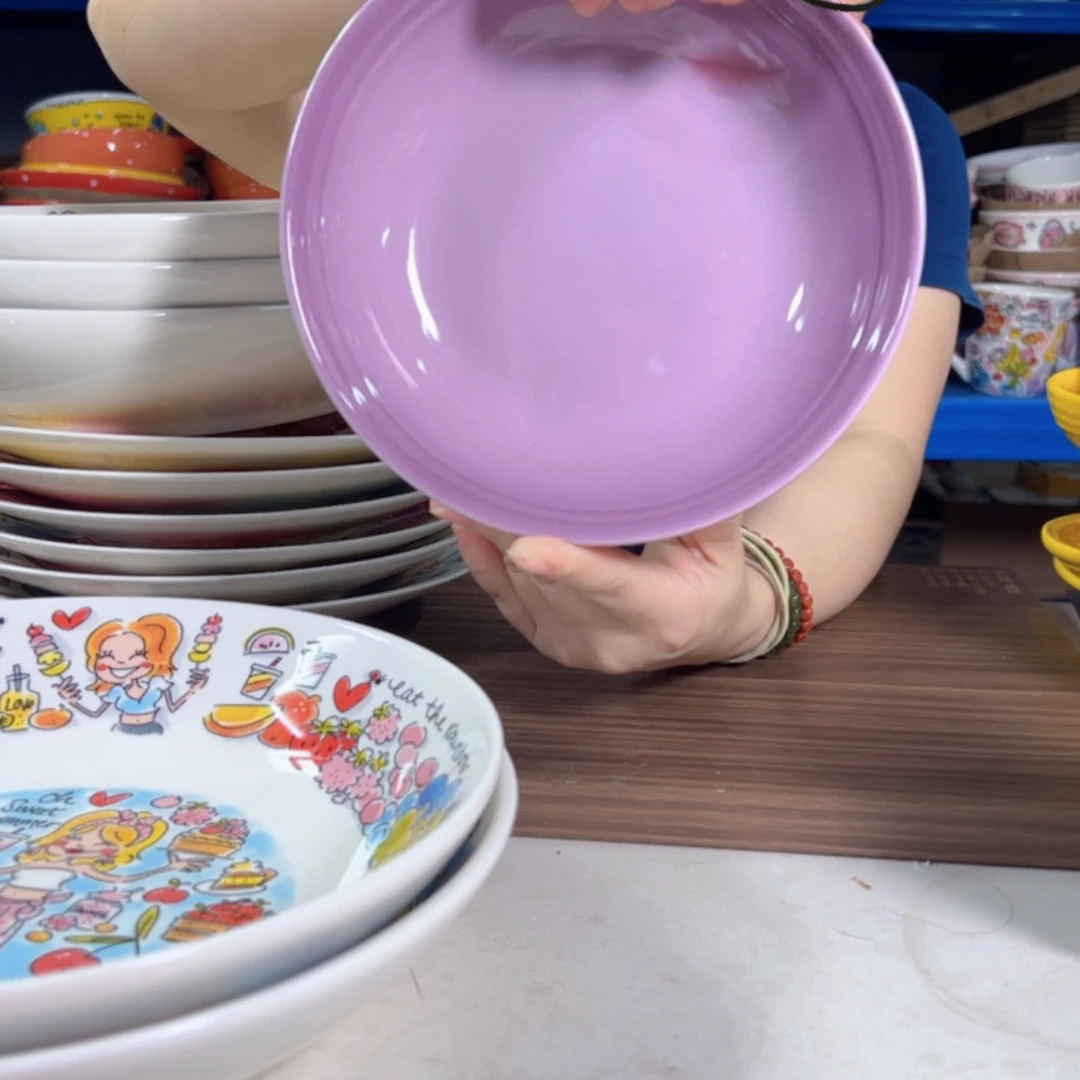瓷紫罗兰燕麦碗888