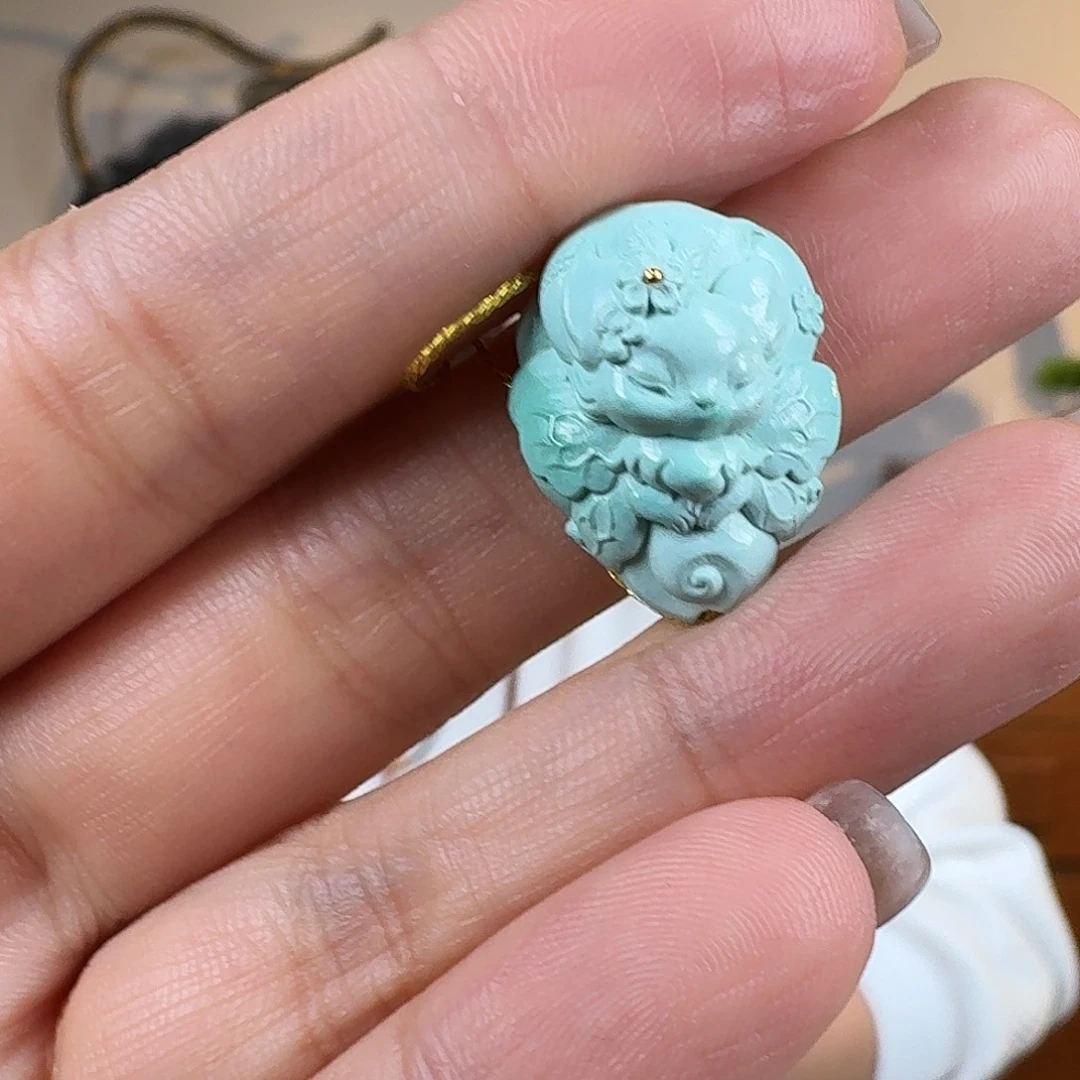 绿松石未镶嵌挂件