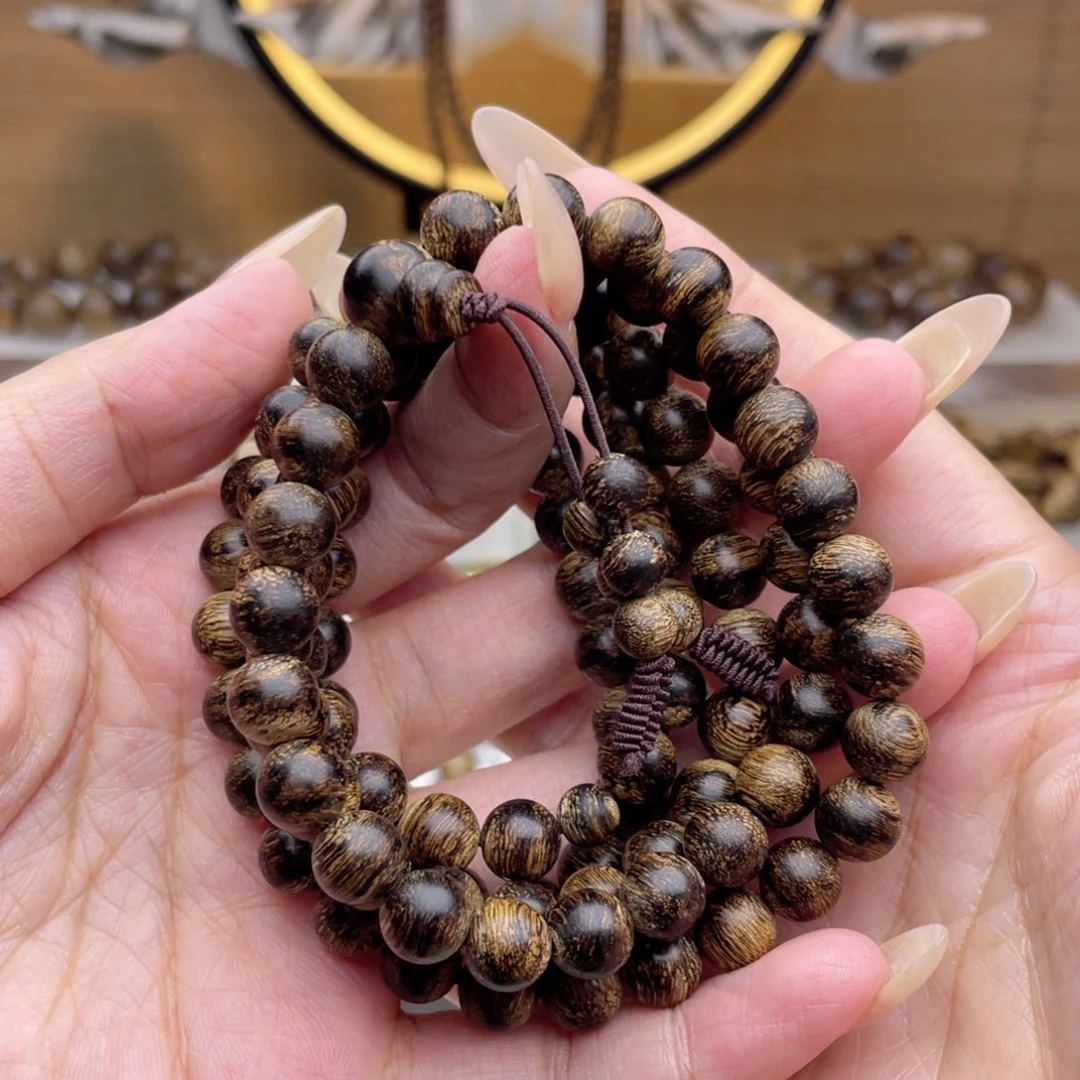 沉香手串越南芽庄蛇皮纹
