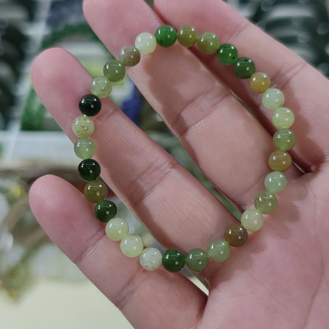 和田玉未镶嵌手链卡6多宝和田玉手串×1