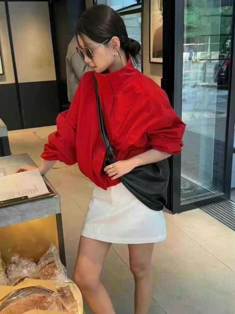 韩系时尚立领拉链短款外套防晒宽松百搭休闲夹克上衣潮运动长袖