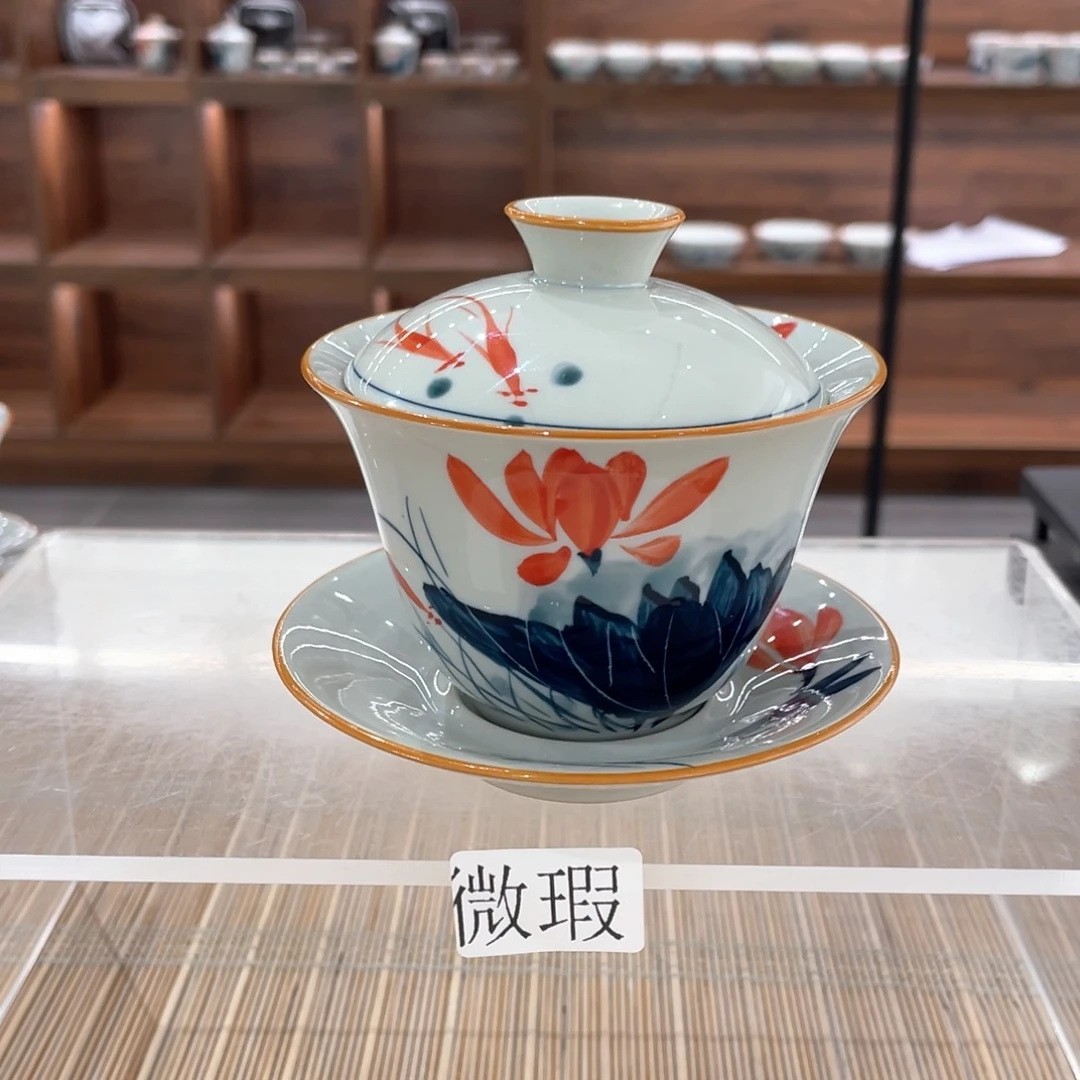 微瑕釉下彩纯手工绘制