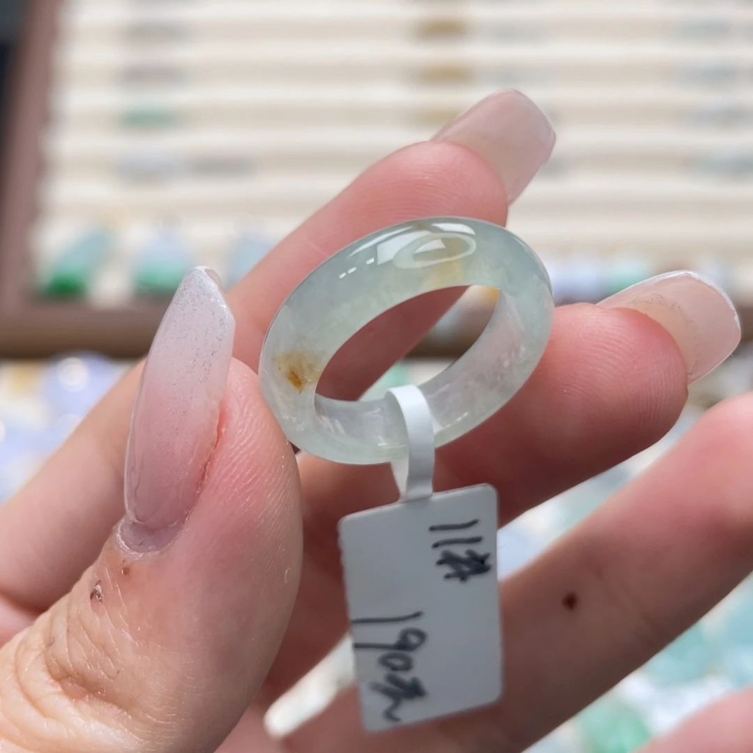 翡翠未镶嵌戒圈a06港圈11薄荷绿桂花糕