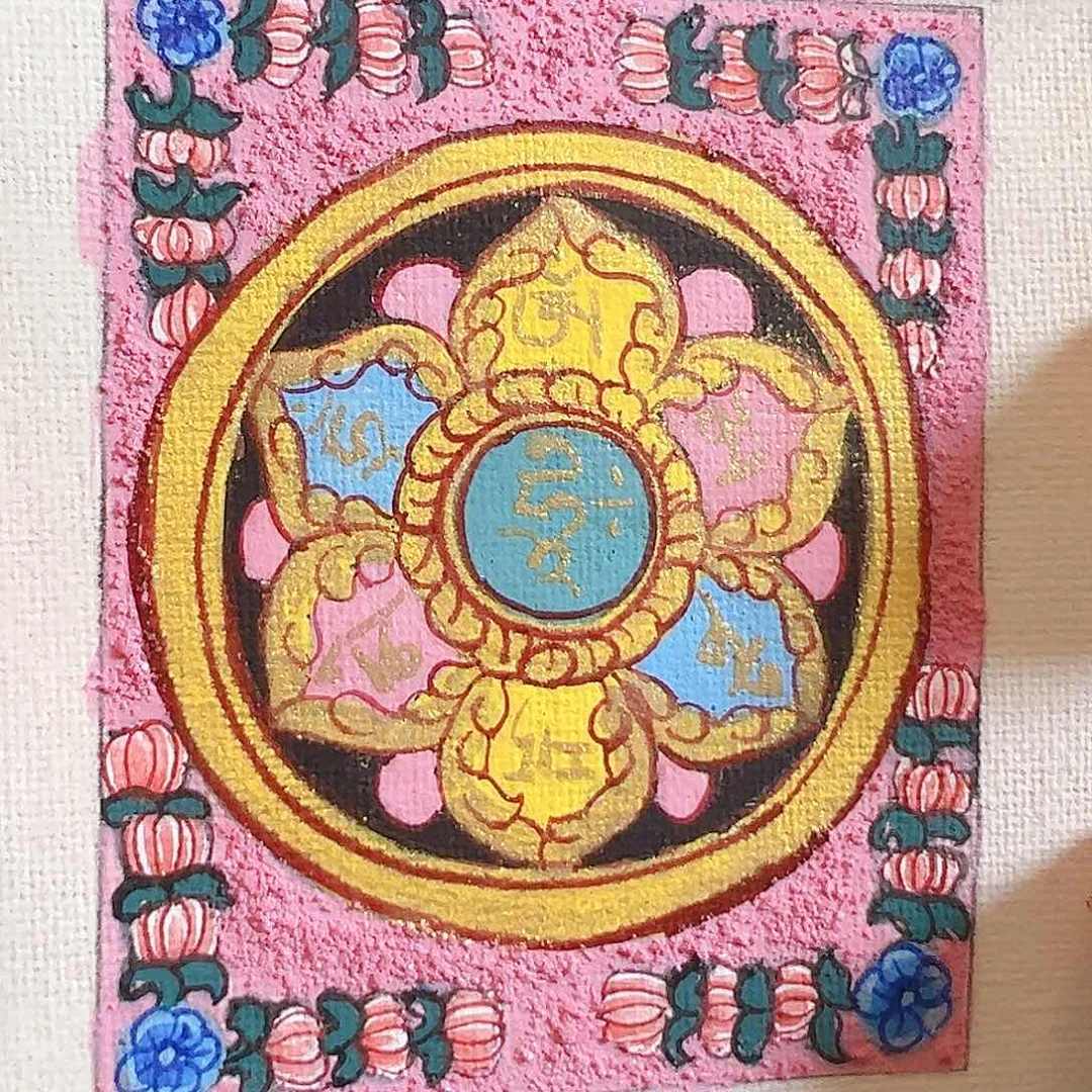 吊坠纯手绘唐卡画芯