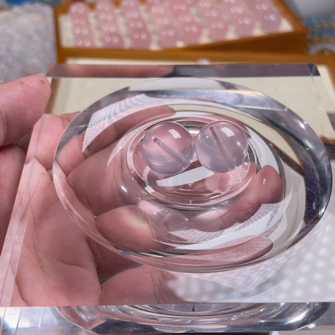 未镶嵌芙蓉石吊坠(不含链)粉水晶卡15+2颗