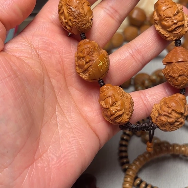 橄榄核手串/手链草帽钟馗