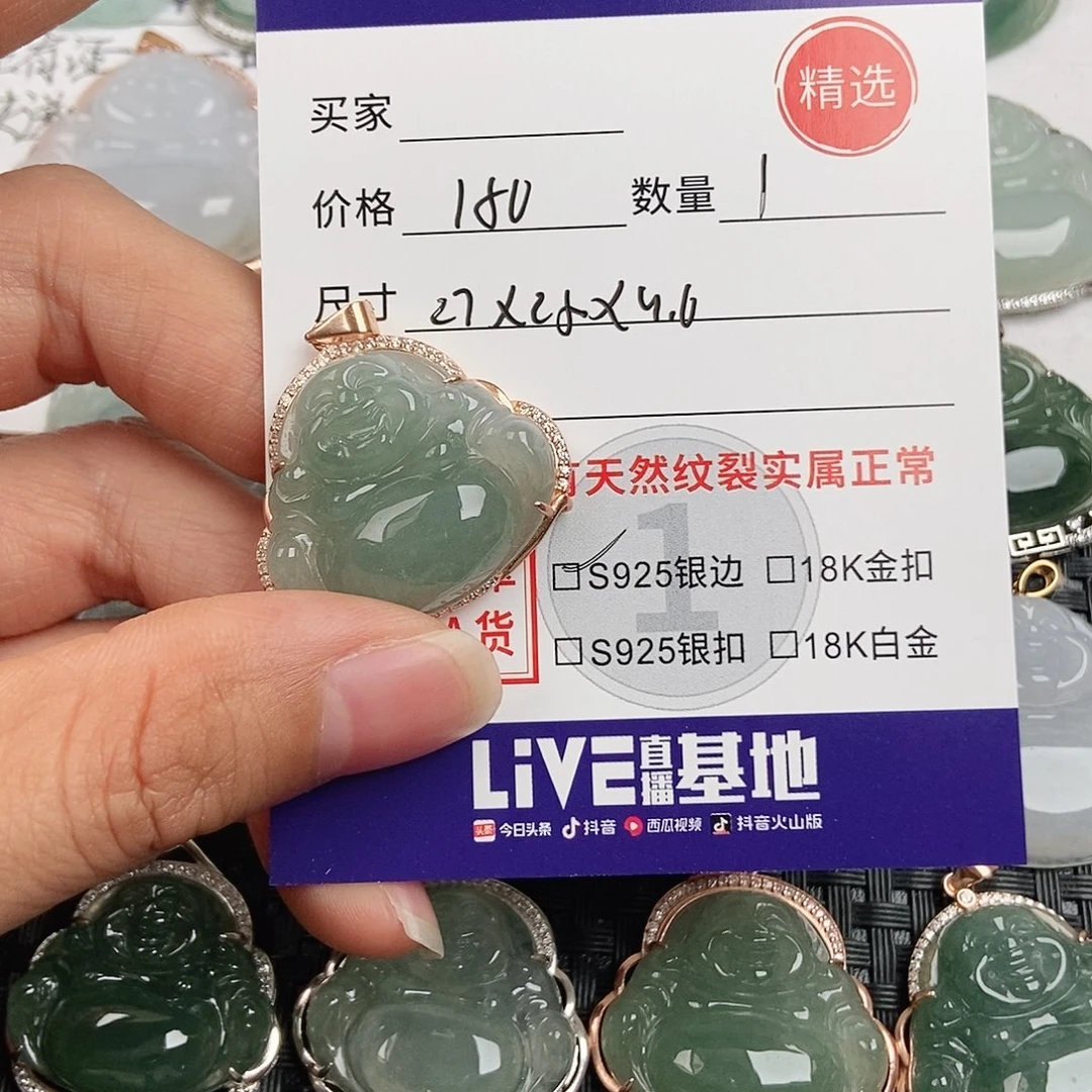 翡翠银S925镶嵌颈饰