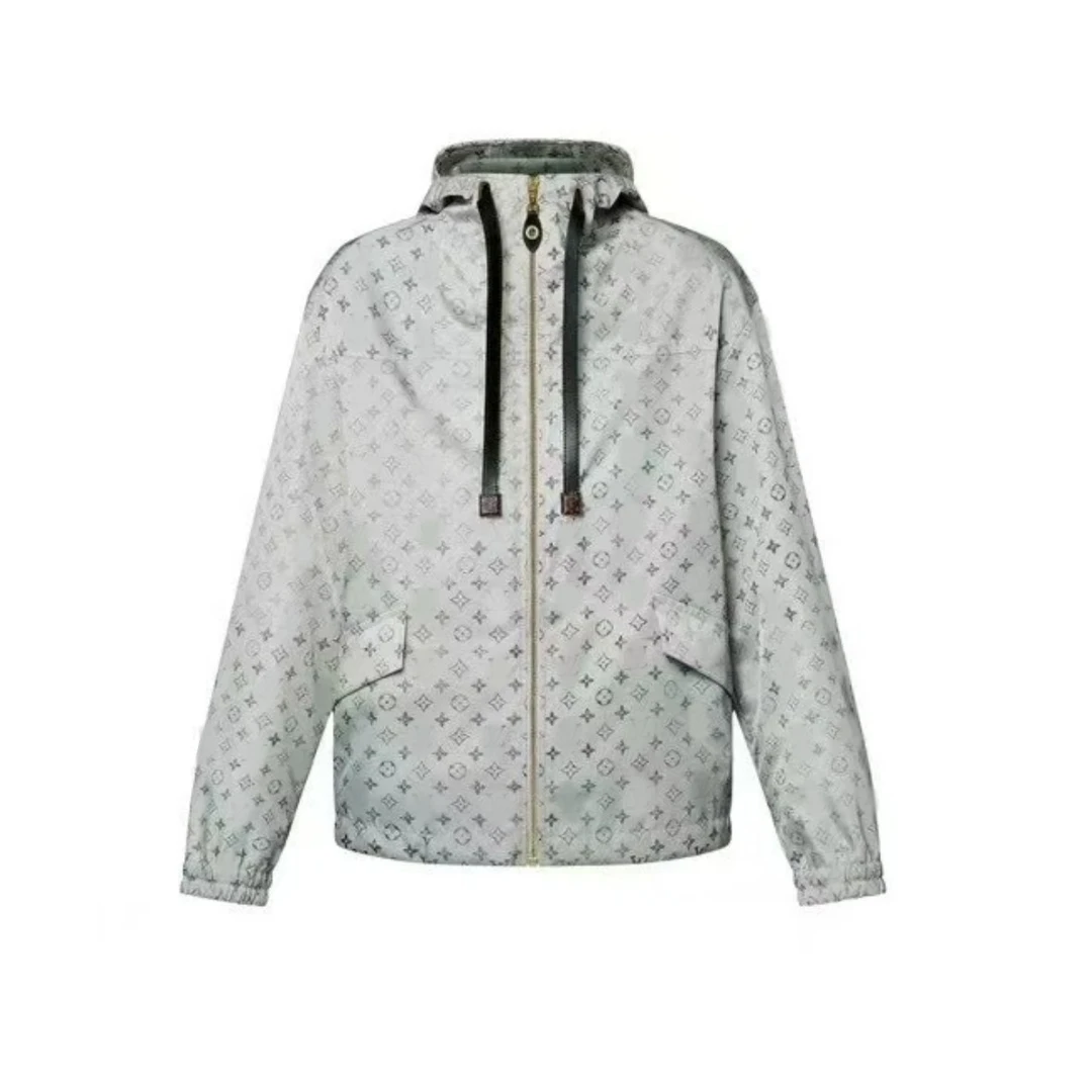 DL020 lll 水泥灰连帽满印长袖外套