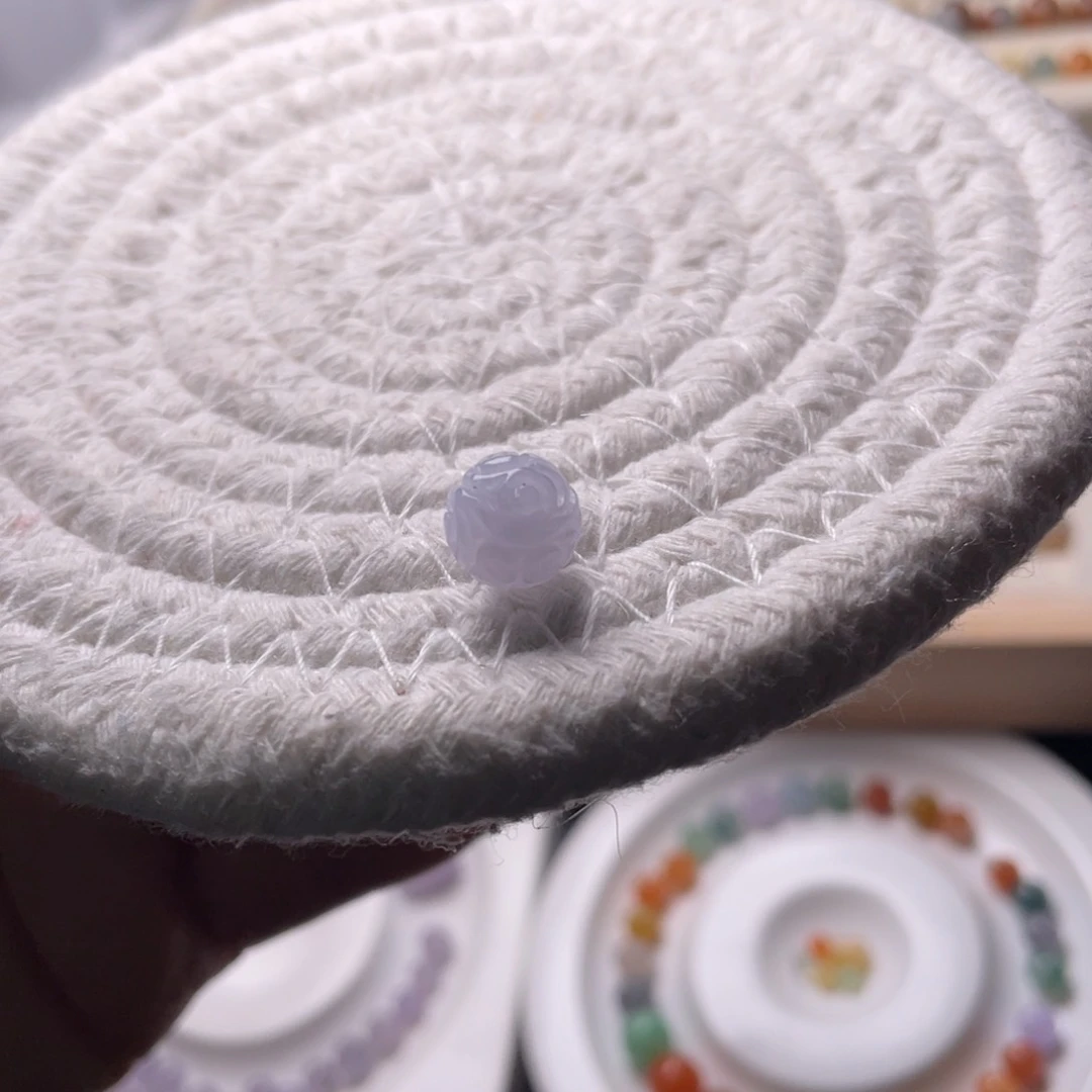 未镶嵌手链翡翠卡8.8紫雕刻珠