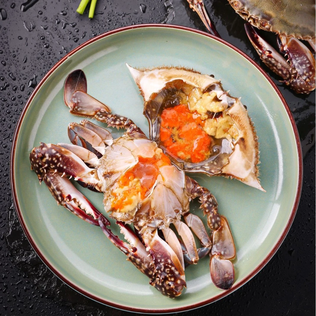 精品飞机红膏呛蟹4两左右舟山海鲜红膏梭子蟹咸呛蟹醉蟹 不能蒸煮