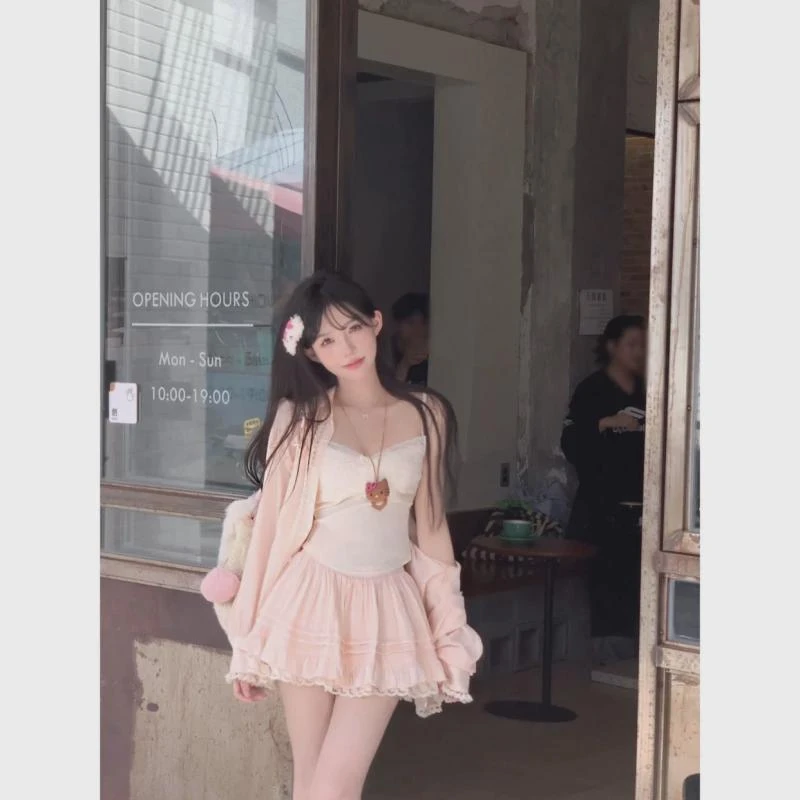 纯欲风甜美套装2024秋季新款设计感长袖衬衫上衣+半身裙两件套女