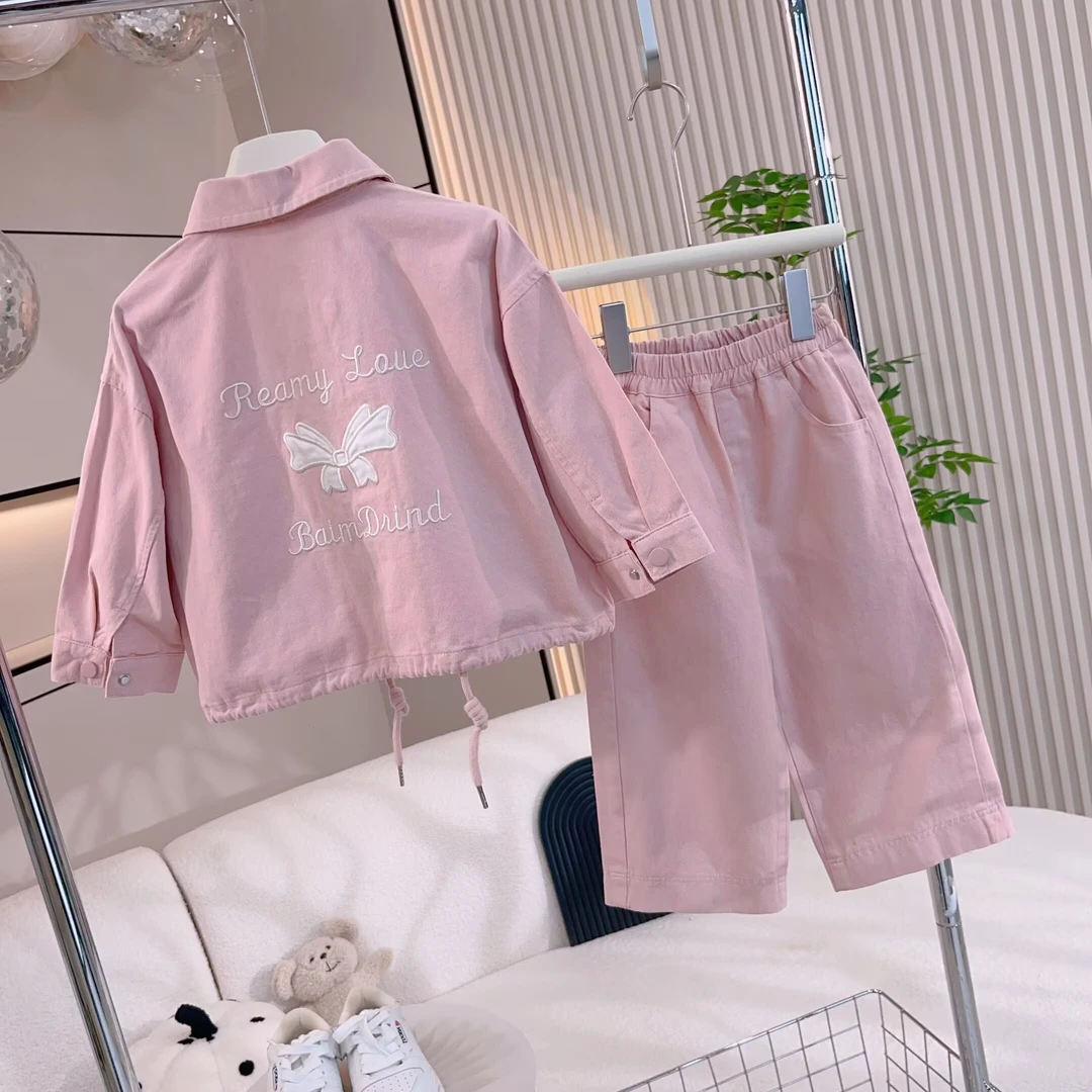 【一甜】女童上衣套装春装中大童直筒裤两件套2025新款