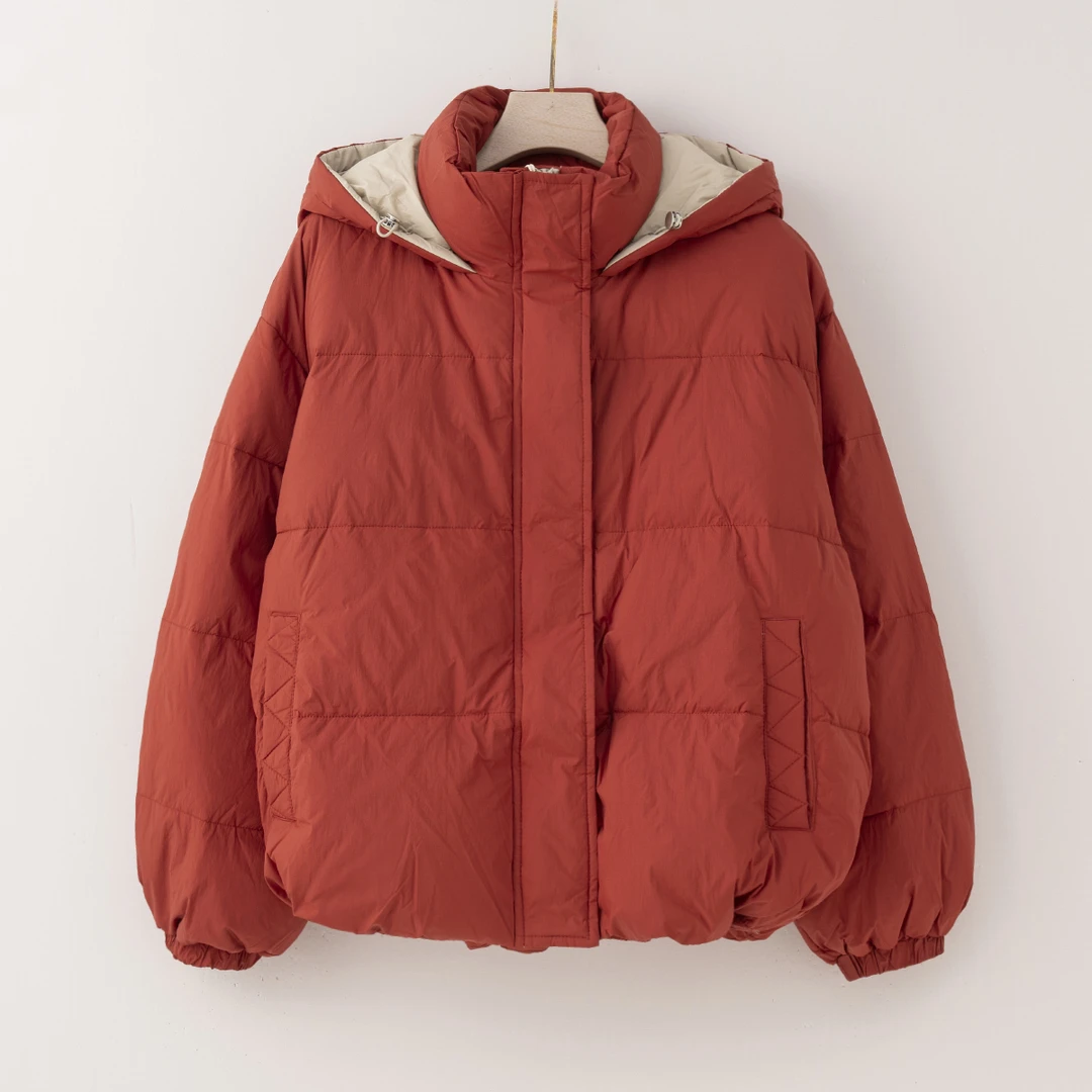 【特价-占单者限购】Q2205冬季新款红色短羽绒宽松加厚23Y9012