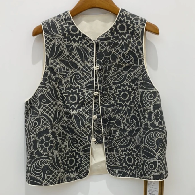 羡江南820国风灰色马甲